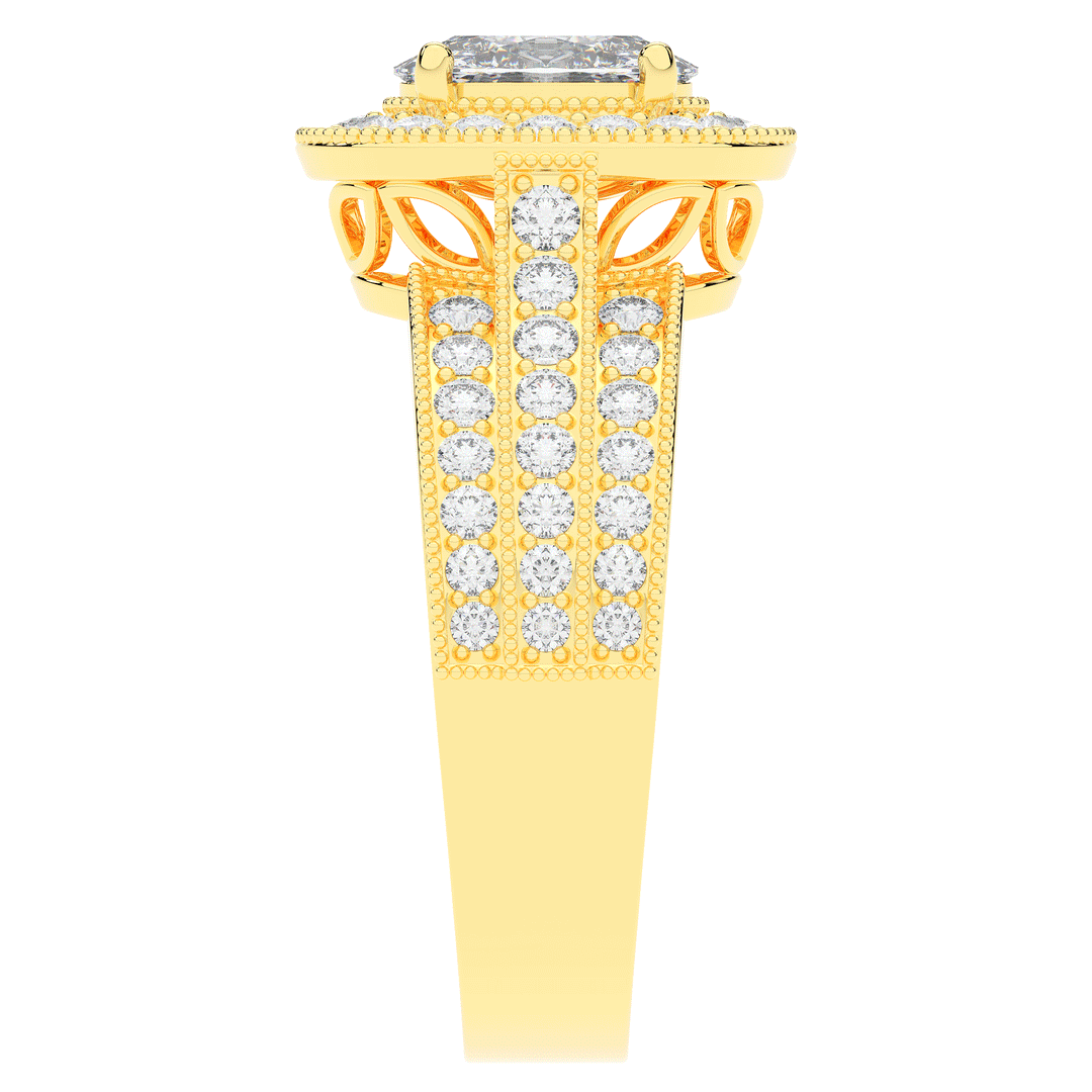 1.80CT.TW OVAL LAB DIAMOND HALO ENGAGEMENT RING - Nazarelle