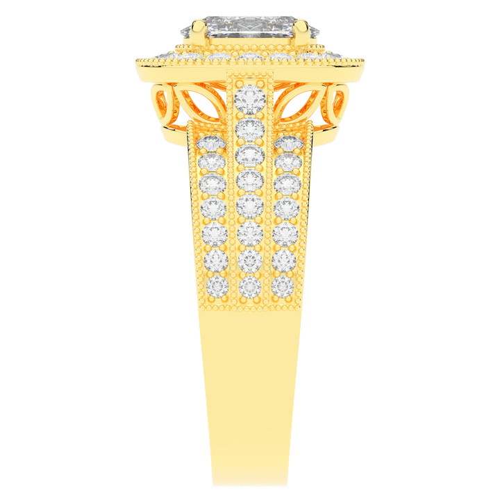 1.80CT.TW OVAL LAB DIAMOND HALO ENGAGEMENT RING - Nazarelle