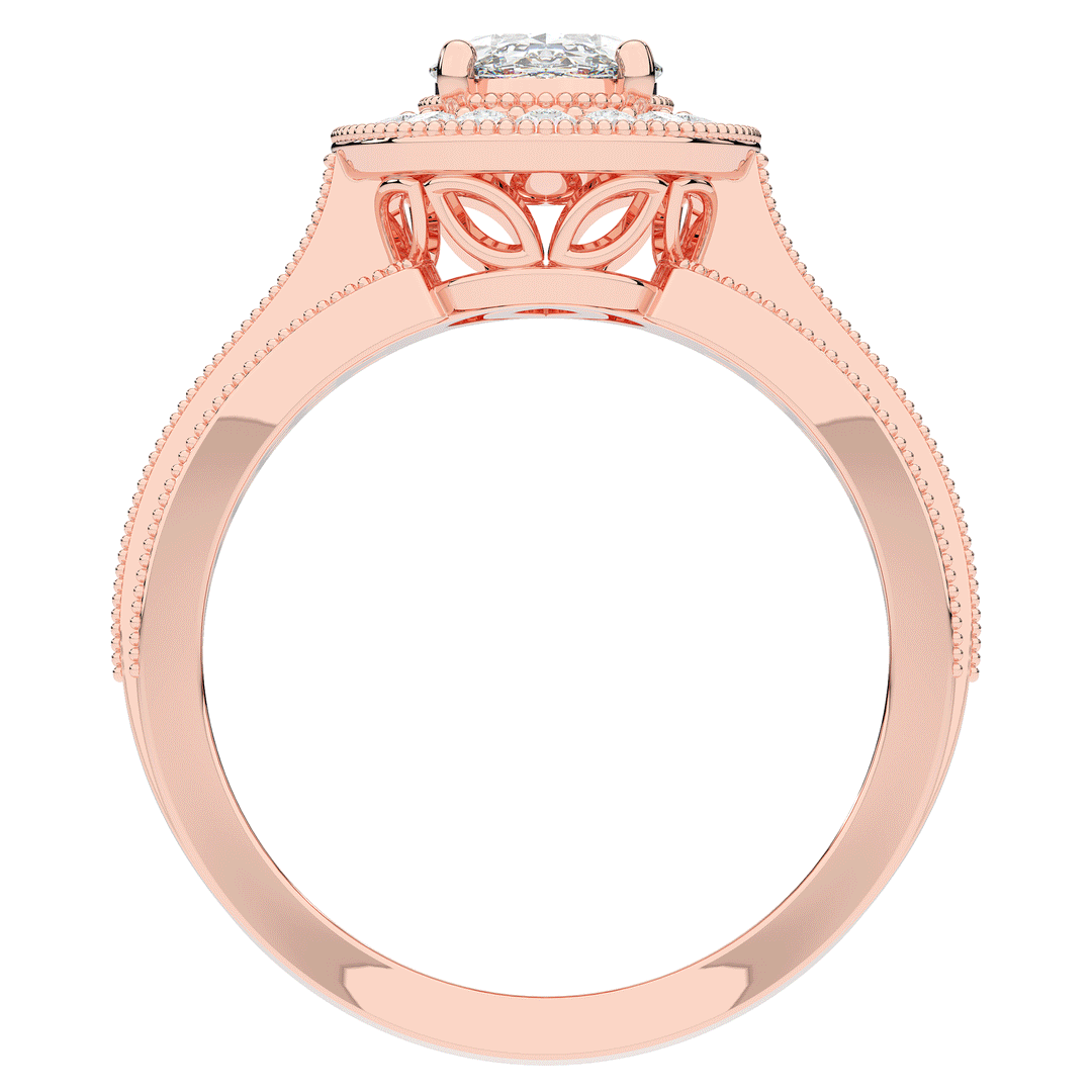 1.80CT.TW OVAL LAB DIAMOND HALO ENGAGEMENT RING - Nazarelle