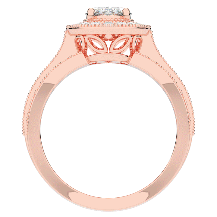 1.80CT.TW OVAL LAB DIAMOND HALO ENGAGEMENT RING - Nazarelle