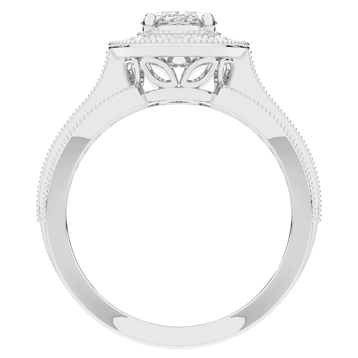 1.80CT.TW OVAL LAB DIAMOND HALO ENGAGEMENT RING - Nazarelle