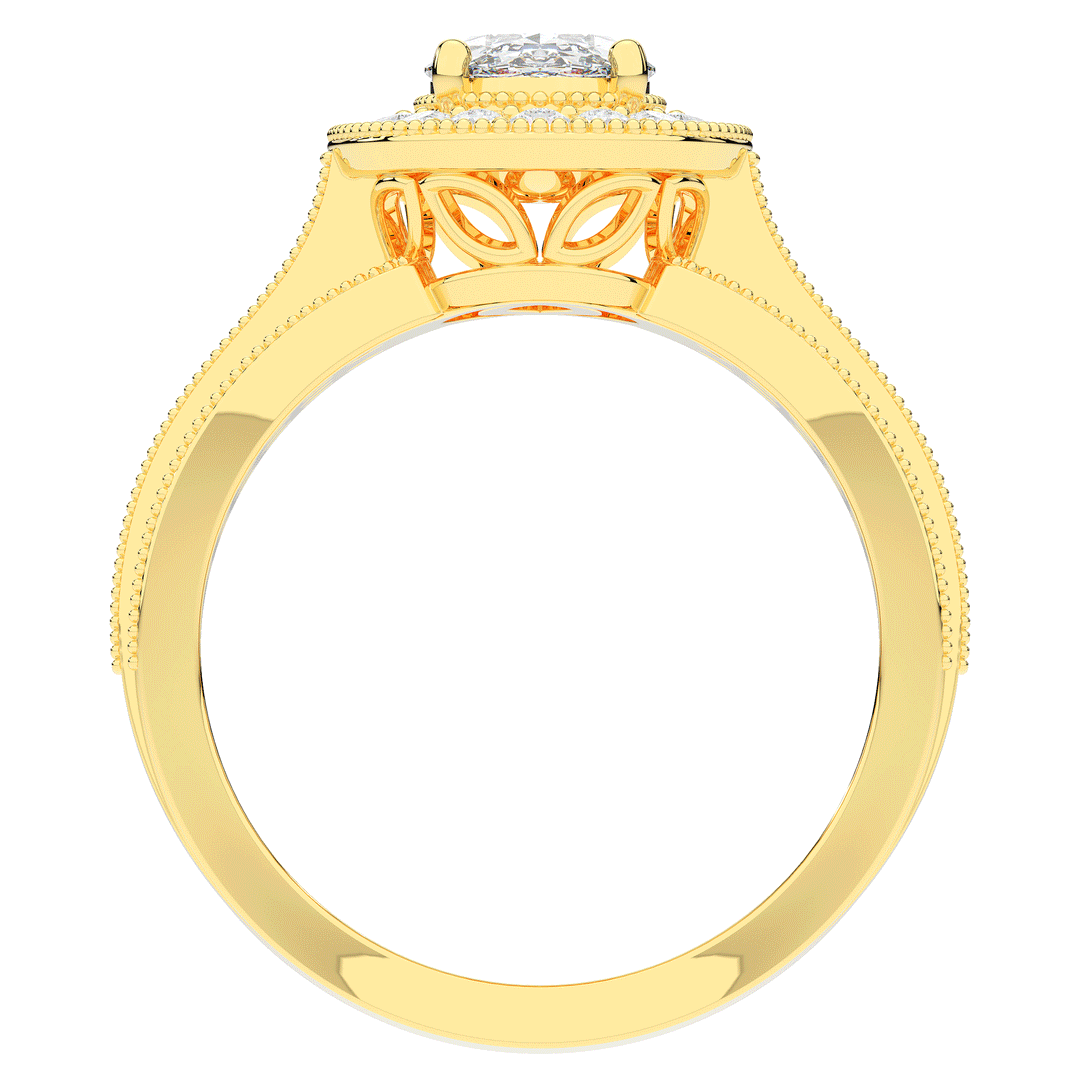 1.80CT.TW OVAL LAB DIAMOND HALO ENGAGEMENT RING - Nazarelle