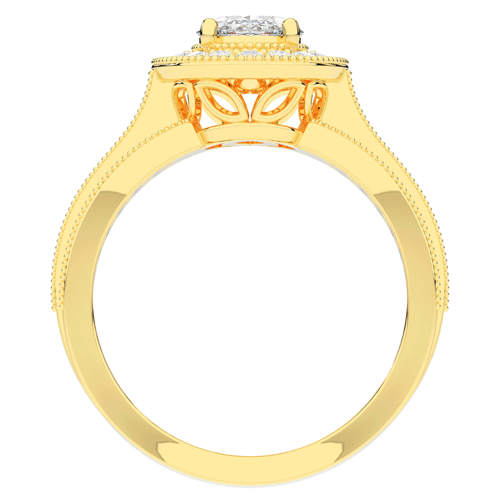 1.80CT.TW OVAL LAB DIAMOND HALO ENGAGEMENT RING - Nazarelle