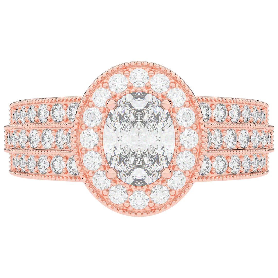1.80CT.TW OVAL LAB DIAMOND HALO ENGAGEMENT RING - Nazarelle