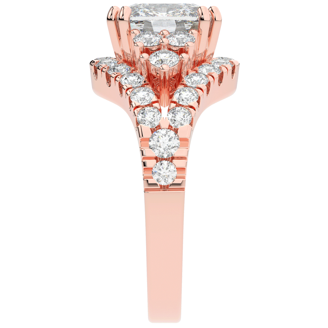 3.10CT.TW CUSHION LAB DIAMOND HALO ENGAGEMENT RING - Nazarelle