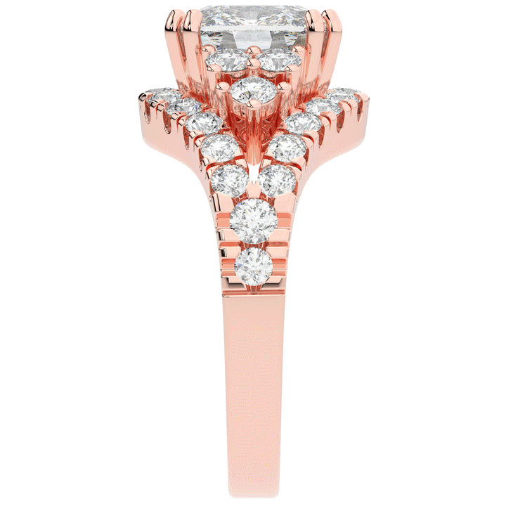 3.10CT.TW CUSHION LAB DIAMOND HALO ENGAGEMENT RING - Nazarelle