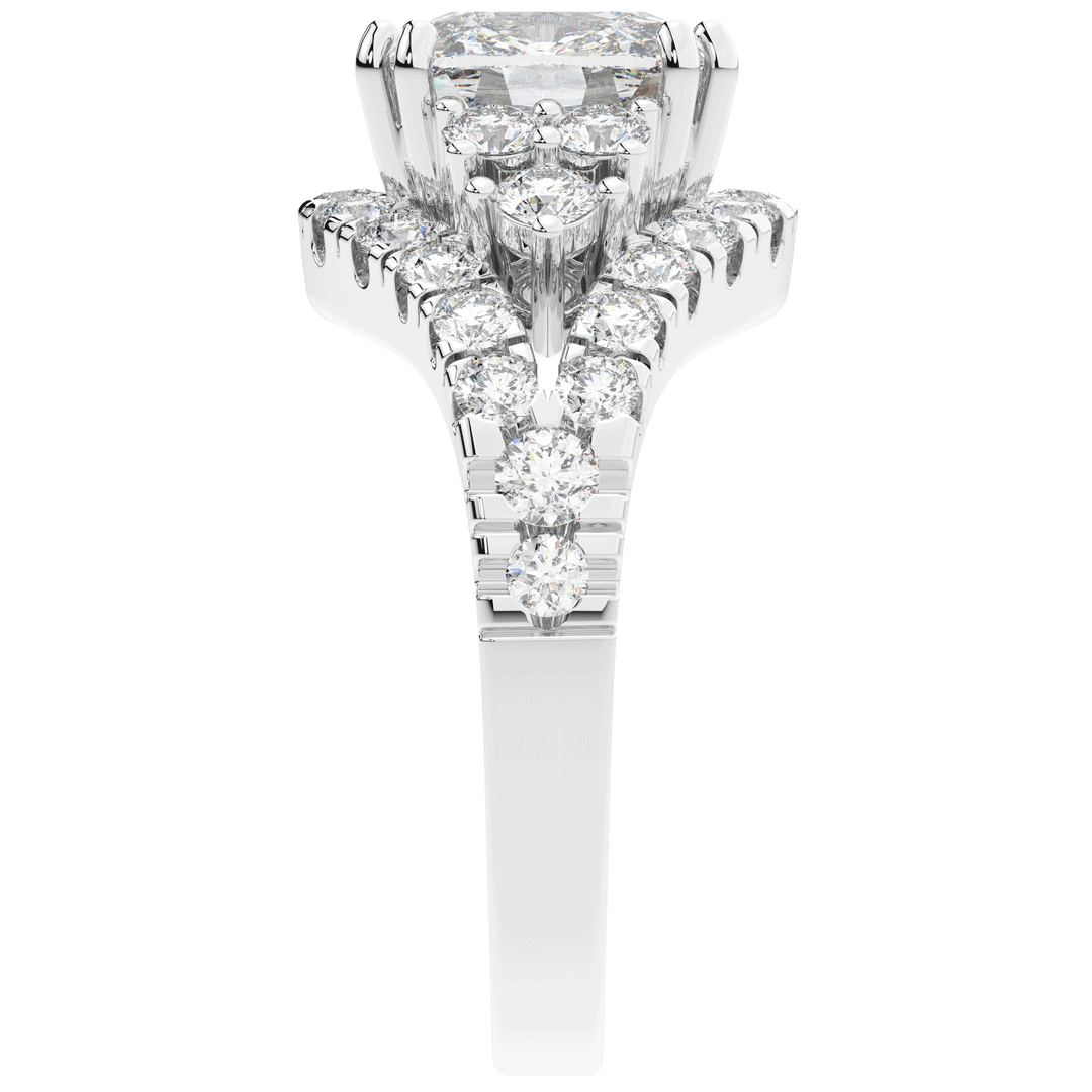 3.10CT.TW CUSHION LAB DIAMOND HALO ENGAGEMENT RING - Nazarelle