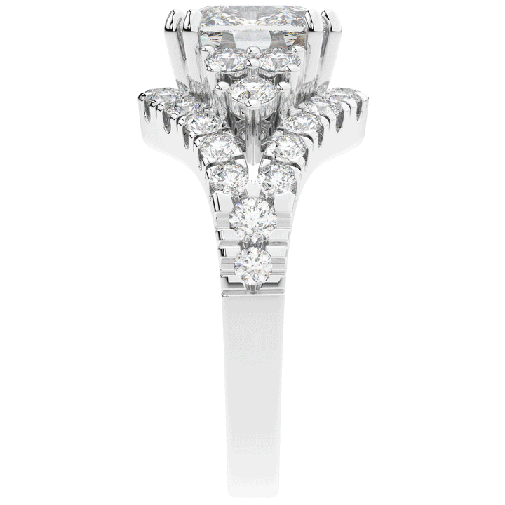 3.10CT.TW CUSHION LAB DIAMOND HALO ENGAGEMENT RING - Nazarelle