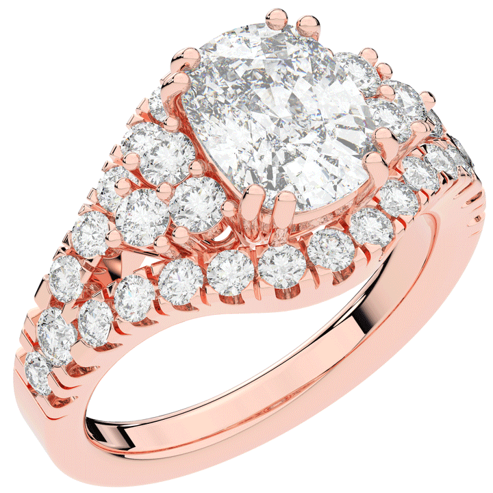 3.10CT.TW CUSHION LAB DIAMOND HALO ENGAGEMENT RING - Nazarelle