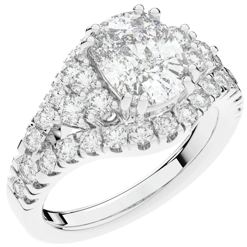 3.10CT.TW CUSHION LAB DIAMOND HALO ENGAGEMENT RING - Nazarelle