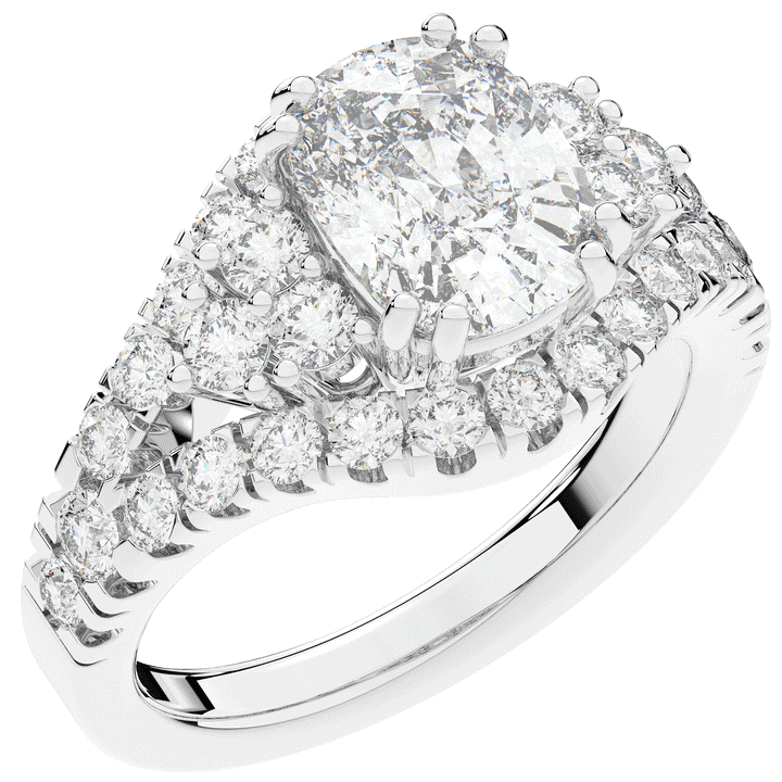 3.10CT.TW CUSHION LAB DIAMOND HALO ENGAGEMENT RING - Nazarelle