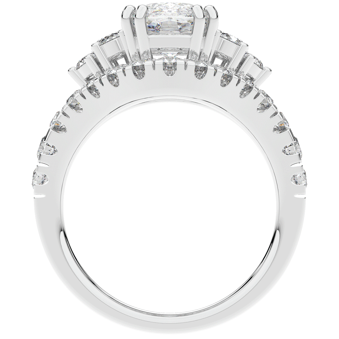 3.10CT.TW CUSHION LAB DIAMOND HALO ENGAGEMENT RING - Nazarelle