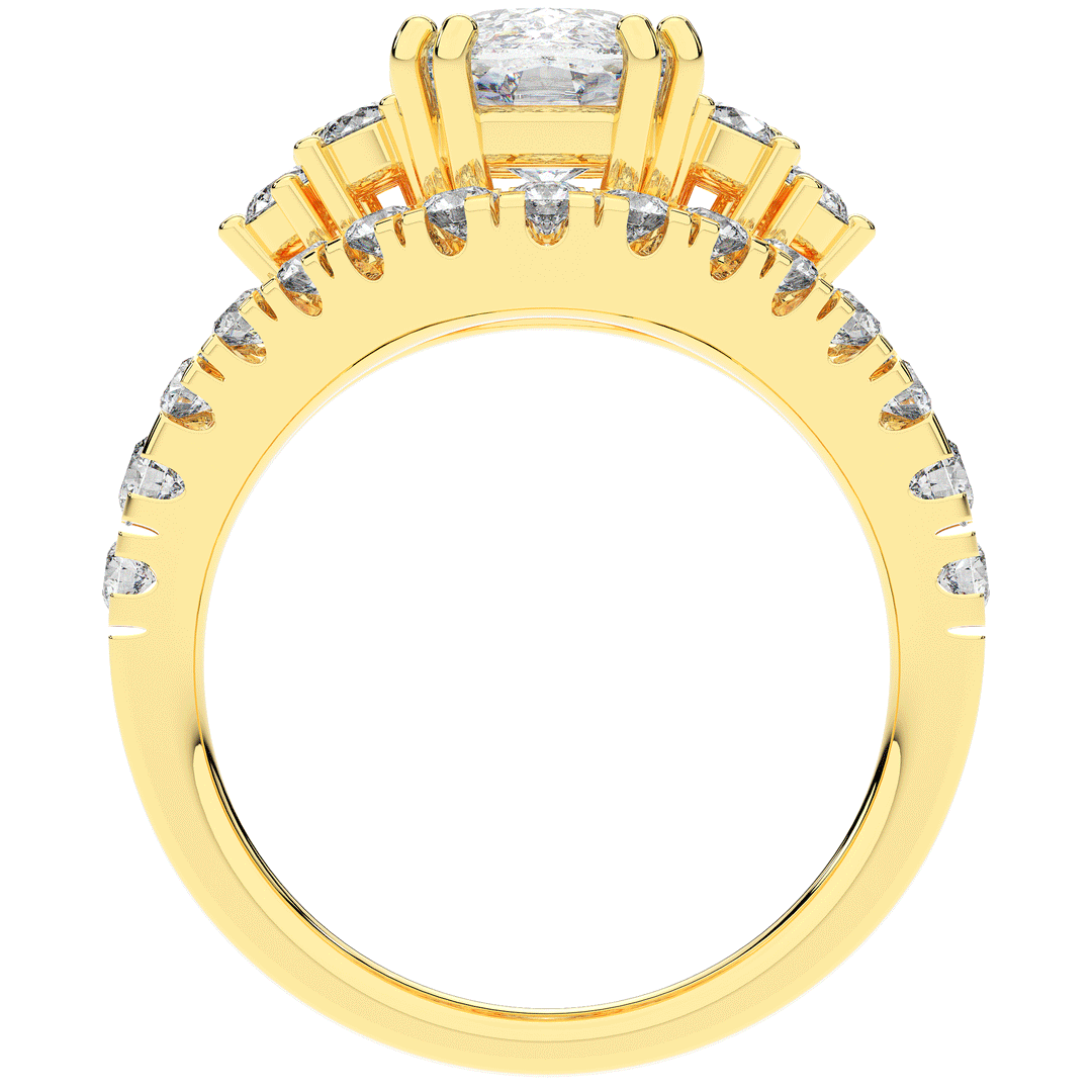 3.10CT.TW CUSHION LAB DIAMOND HALO ENGAGEMENT RING - Nazarelle