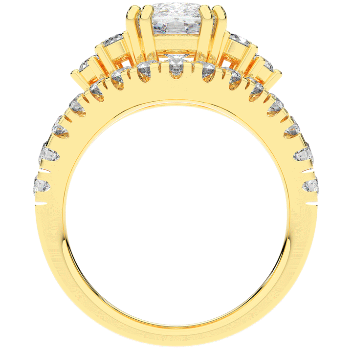 3.10CT.TW CUSHION LAB DIAMOND HALO ENGAGEMENT RING - Nazarelle