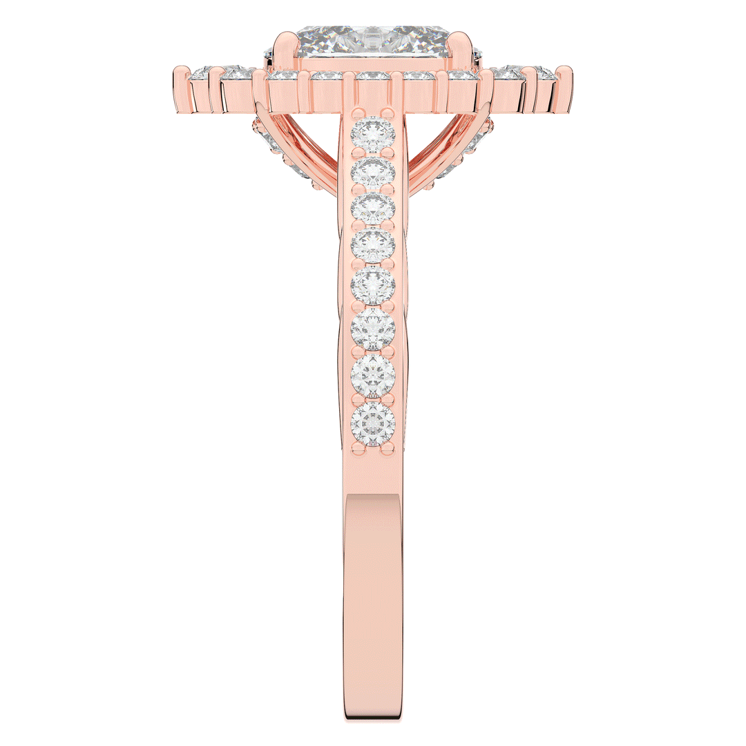 1.75CT.TW OVAL LAB DIAMOND HALO ENGAGEMENT RING - Nazarelle