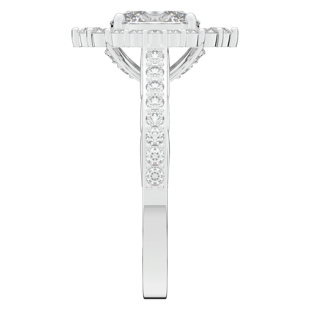 1.75CT.TW OVAL LAB DIAMOND HALO ENGAGEMENT RING - Nazarelle