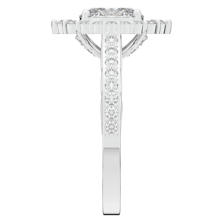1.75CT.TW OVAL LAB DIAMOND HALO ENGAGEMENT RING - Nazarelle
