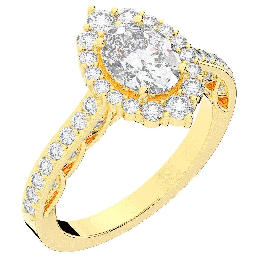 1.75CT.TW OVAL LAB DIAMOND HALO ENGAGEMENT RING - Nazarelle