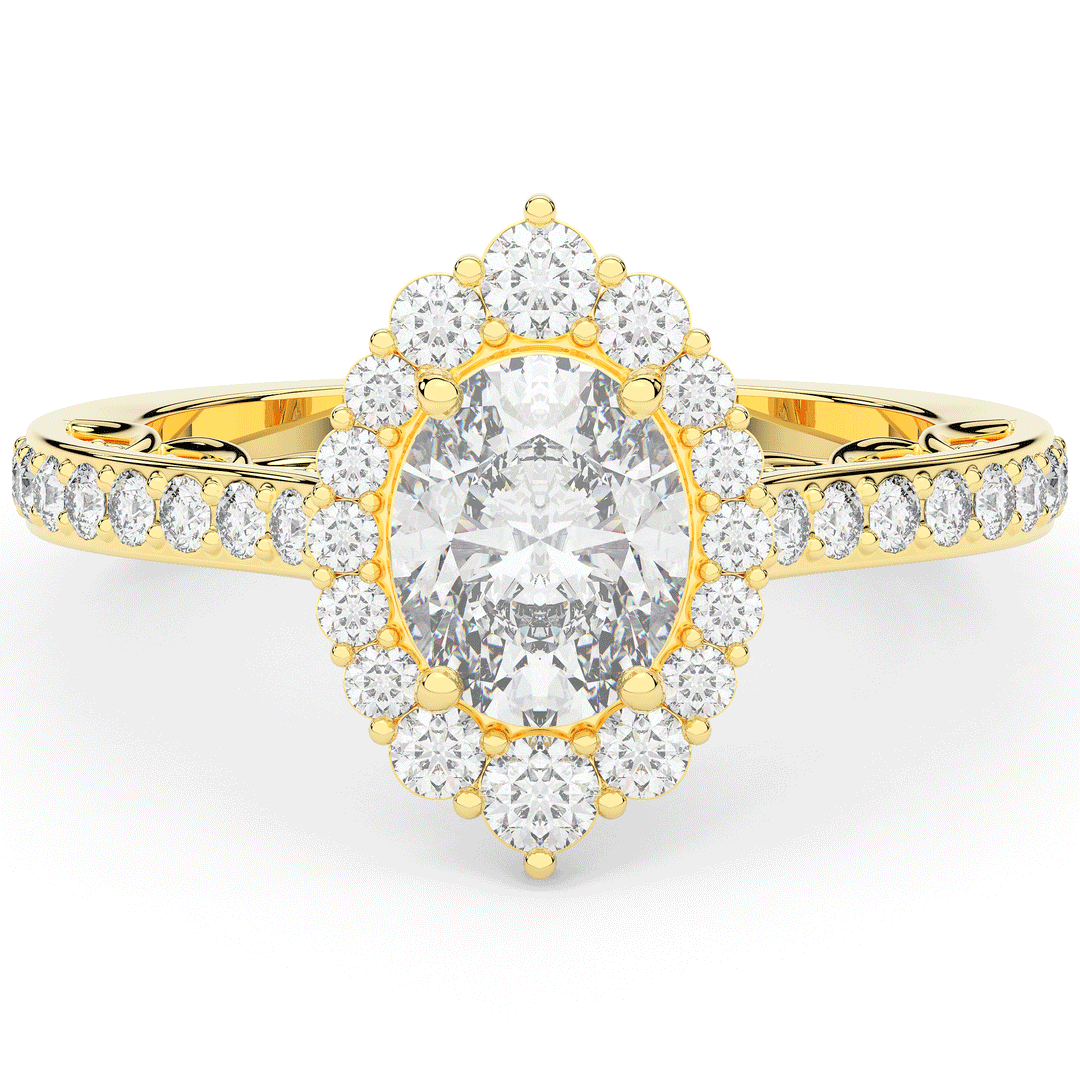 1.75CT.TW OVAL LAB DIAMOND HALO ENGAGEMENT RING - Nazarelle