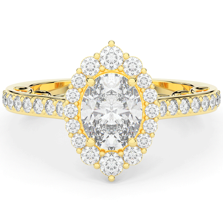 1.75CT.TW OVAL LAB DIAMOND HALO ENGAGEMENT RING - Nazarelle