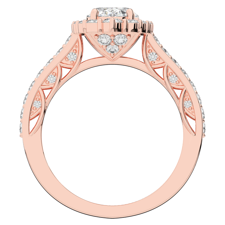 1.75CT.TW OVAL LAB DIAMOND HALO ENGAGEMENT RING - Nazarelle