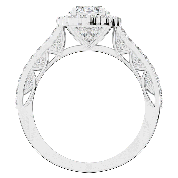 1.75CT.TW OVAL LAB DIAMOND HALO ENGAGEMENT RING - Nazarelle