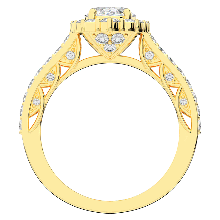 1.75CT.TW OVAL LAB DIAMOND HALO ENGAGEMENT RING - Nazarelle
