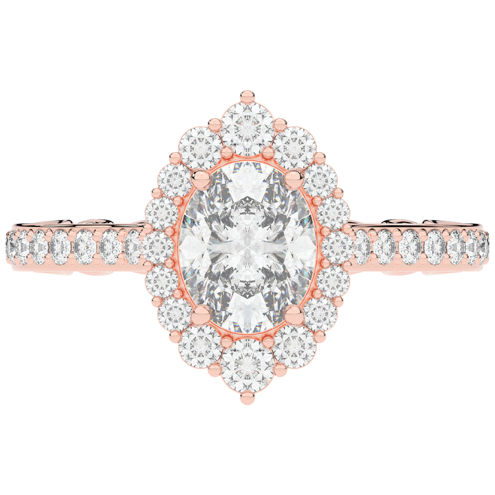 1.75CT.TW OVAL LAB DIAMOND HALO ENGAGEMENT RING - Nazarelle