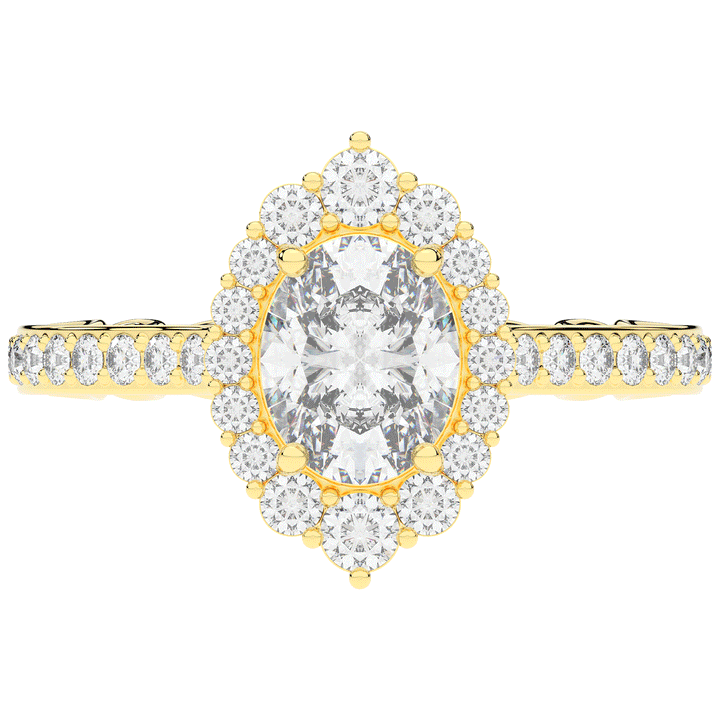 1.75CT.TW OVAL LAB DIAMOND HALO ENGAGEMENT RING - Nazarelle