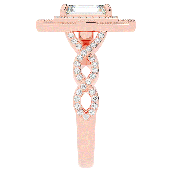 1.90CT.TW EMERALD CUT LAB DIAMOND HALO ENGAGEMENT RING - Nazarelle