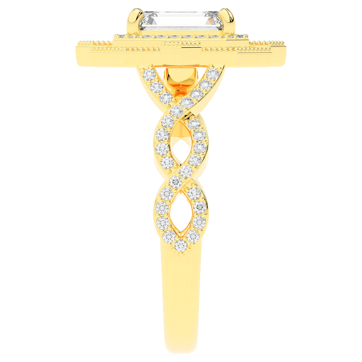 1.90CT.TW EMERALD CUT LAB DIAMOND HALO ENGAGEMENT RING - Nazarelle