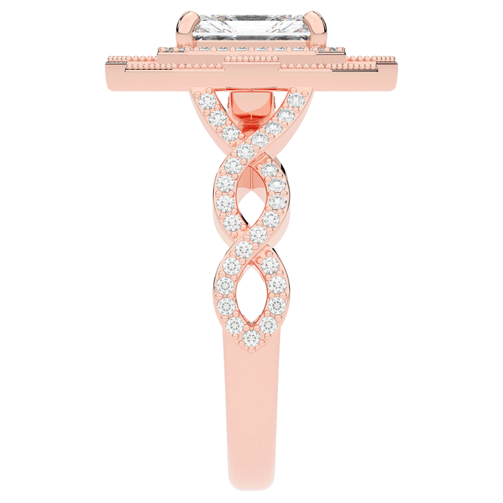 1.90CT.TW RADIANT LAB DIAMOND HALO ENGAGEMENT RING - Nazarelle