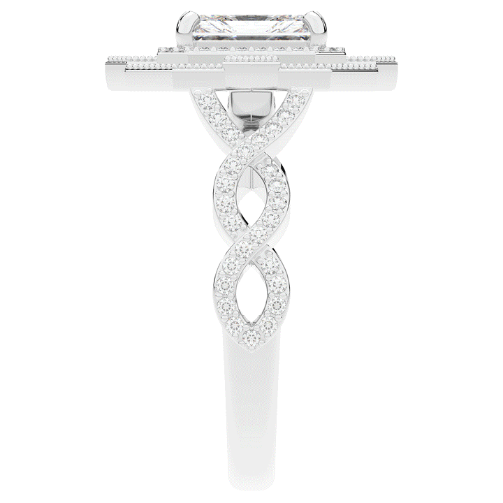 1.90CT.TW RADIANT LAB DIAMOND HALO ENGAGEMENT RING - Nazarelle
