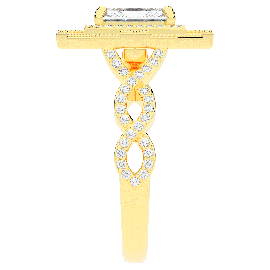 1.90CT.TW RADIANT LAB DIAMOND HALO ENGAGEMENT RING - Nazarelle