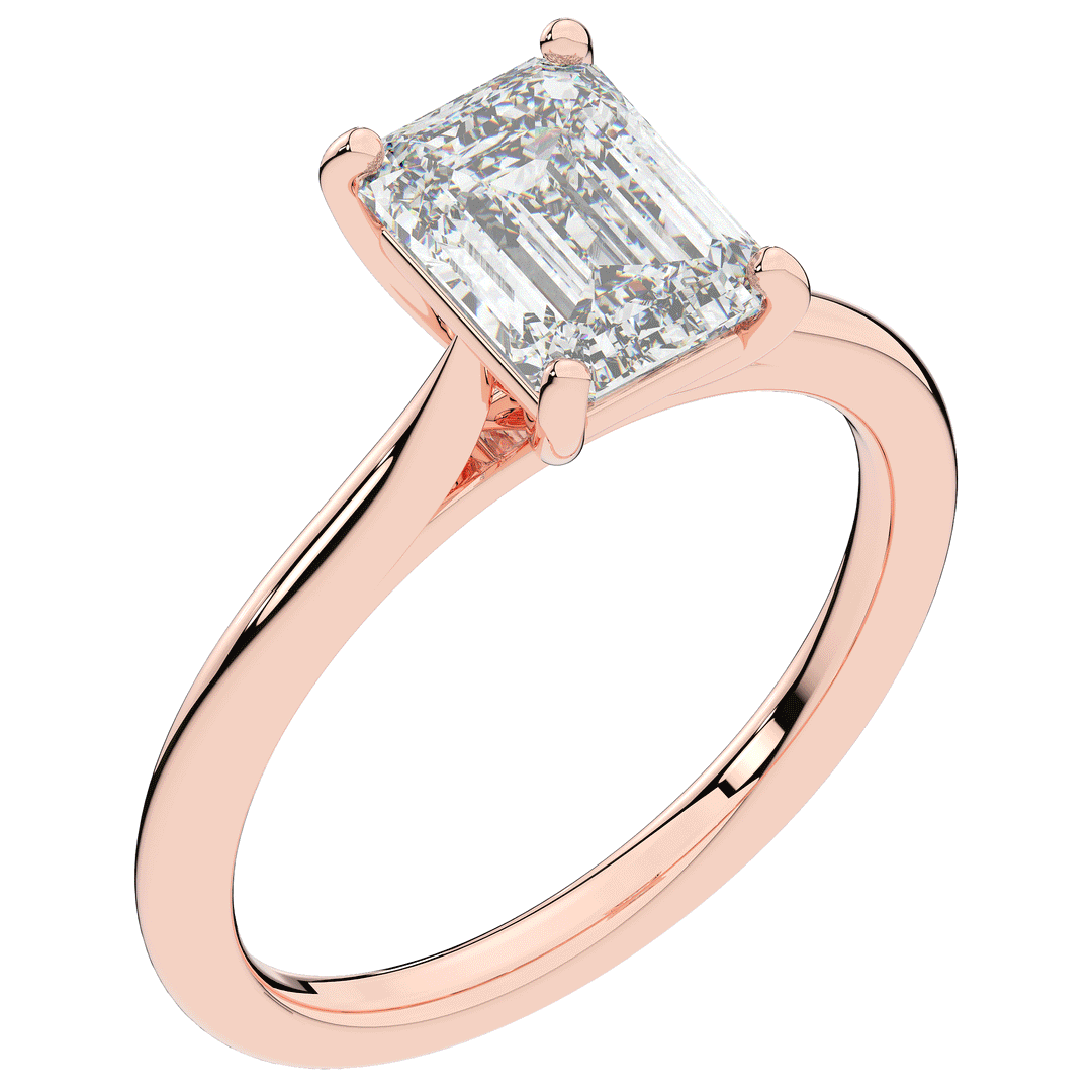 2.00CT.TW EMERALD CUT LAB DIAMOND SOLITAIRE ENGAGEMENT RING - Nazarelle