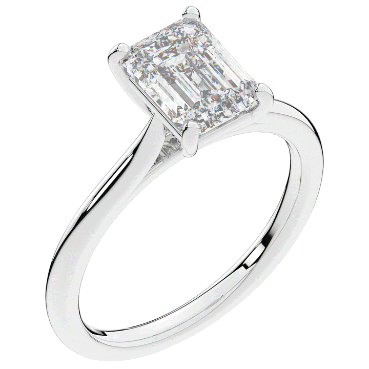 2.00CT.TW EMERALD CUT LAB DIAMOND SOLITAIRE ENGAGEMENT RING - Nazarelle