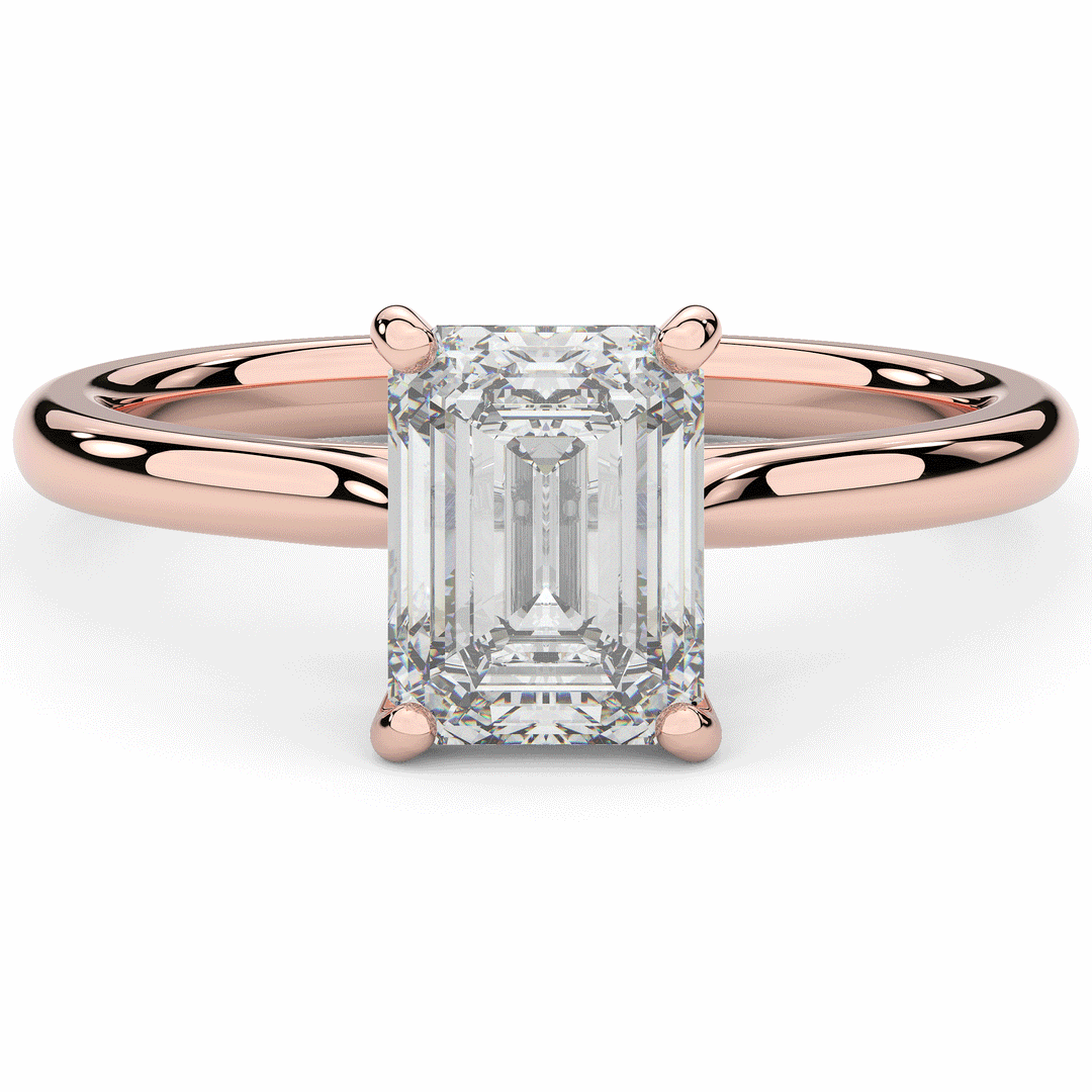 2.00CT.TW EMERALD CUT LAB DIAMOND SOLITAIRE ENGAGEMENT RING - Nazarelle