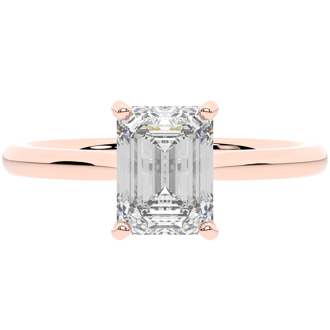 2.00CT.TW EMERALD CUT LAB DIAMOND SOLITAIRE ENGAGEMENT RING - Nazarelle
