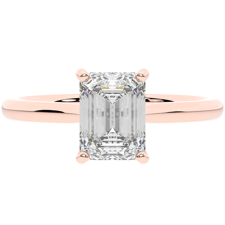 2.00CT.TW EMERALD CUT LAB DIAMOND SOLITAIRE ENGAGEMENT RING - Nazarelle