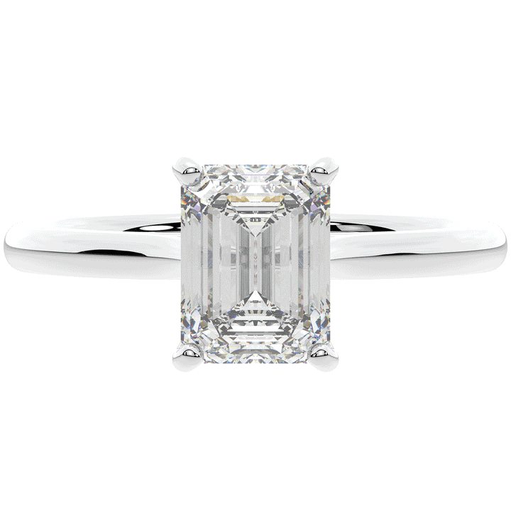 2.00CT.TW EMERALD CUT LAB DIAMOND SOLITAIRE ENGAGEMENT RING - Nazarelle