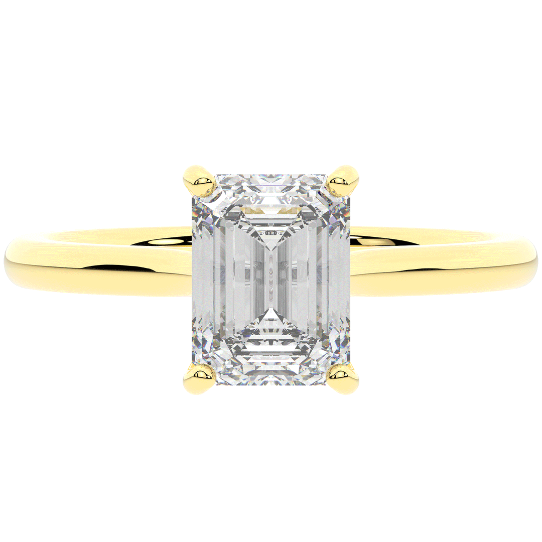2.00CT.TW EMERALD CUT LAB DIAMOND SOLITAIRE ENGAGEMENT RING - Nazarelle