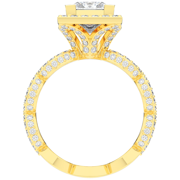 2.40CT.TW PRINCESS LAB DIAMOND HALO ENGAGEMENT RING - Nazarelle