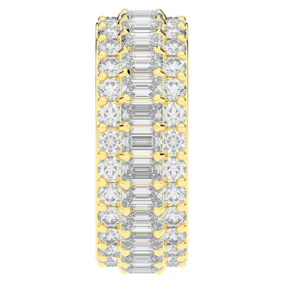 4.75CT.TW EMERALD CUT AND ROUND LAB DIAMOND ETERNITY WEDDING BAND - Nazarelle