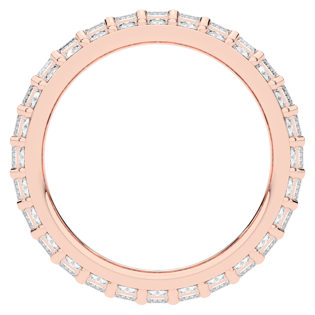 4.75CT.TW EMERALD CUT AND ROUND LAB DIAMOND ETERNITY WEDDING BAND - Nazarelle