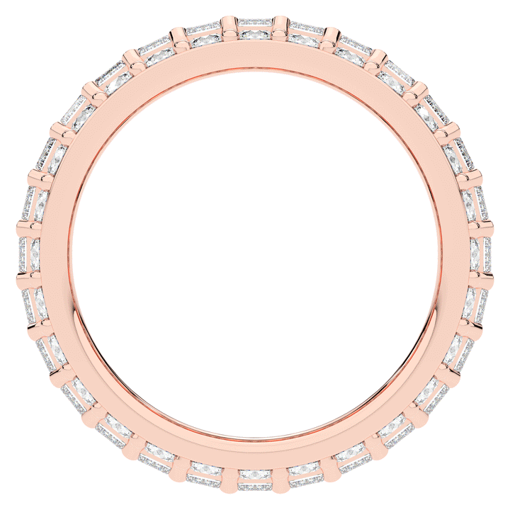 4.75CT.TW EMERALD CUT AND ROUND LAB DIAMOND ETERNITY WEDDING BAND - Nazarelle