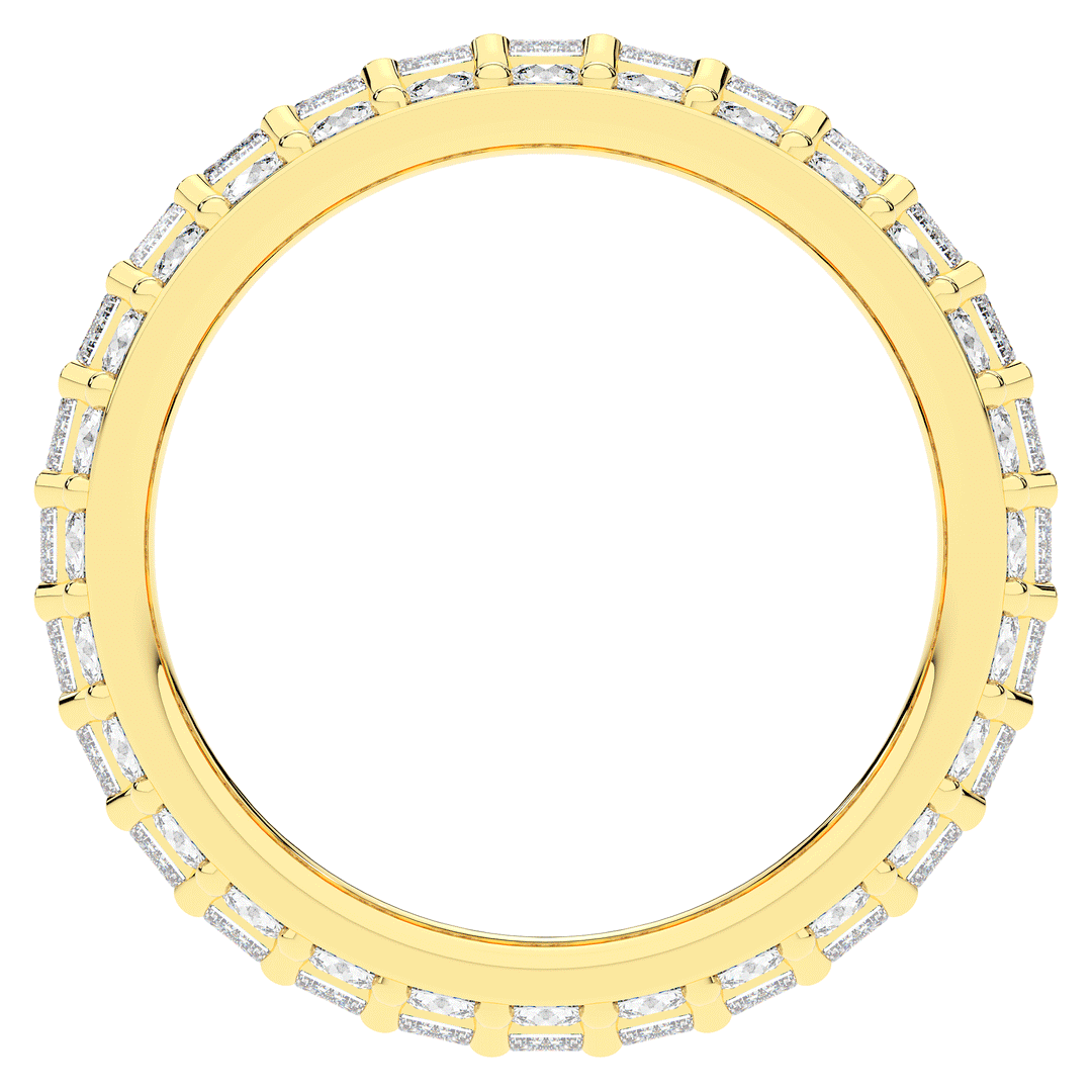 4.75CT.TW EMERALD CUT AND ROUND LAB DIAMOND ETERNITY WEDDING BAND - Nazarelle