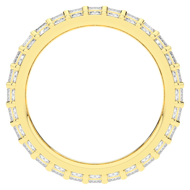 4.75CT.TW EMERALD CUT AND ROUND LAB DIAMOND ETERNITY WEDDING BAND - Nazarelle
