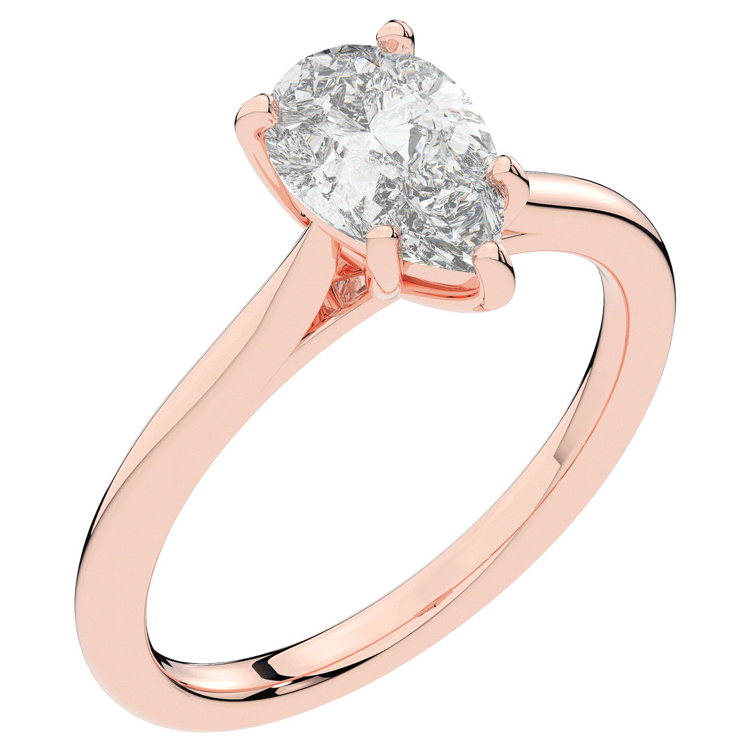 1.00CT.TW PEAR LAB DIAMOND SOLITAIRE ENGAGEMENT RING - Nazarelle