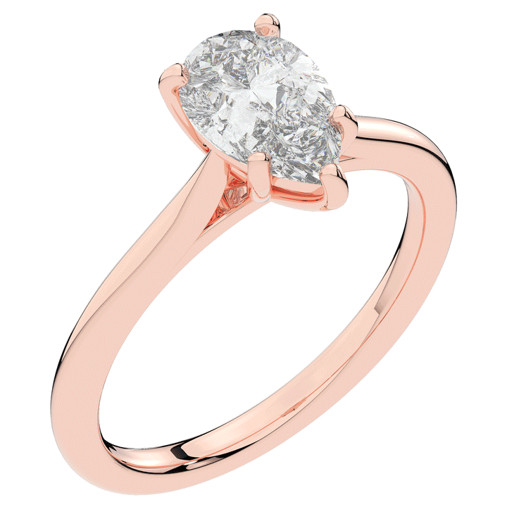 1.00CT.TW PEAR LAB DIAMOND SOLITAIRE ENGAGEMENT RING - Nazarelle