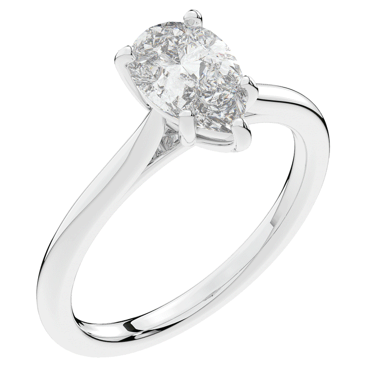 1.00CT.TW PEAR LAB DIAMOND SOLITAIRE ENGAGEMENT RING - Nazarelle